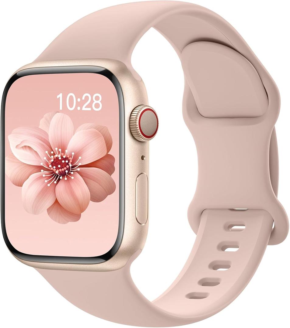 Sport Silicone Band Compatible with Apple Watch Bands 40mm 38mm 41mm 44mm 45mm 42mm 49mm Women Men,Soft Wristband Waterproof Replacement Sport Strap for iWatch Bands Series 9 8 7 6 5 4 3 2 1 SE Ultra