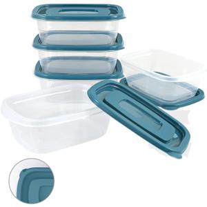 5PCS Small Food Storage Containers,Freezer Microwave safe,Food Container Sets,BPA Free Plastic Meal Prep Containers & Kitchen Set,Lunch Containers,use for School,Work and Travel,0.53 Quarts Per Box