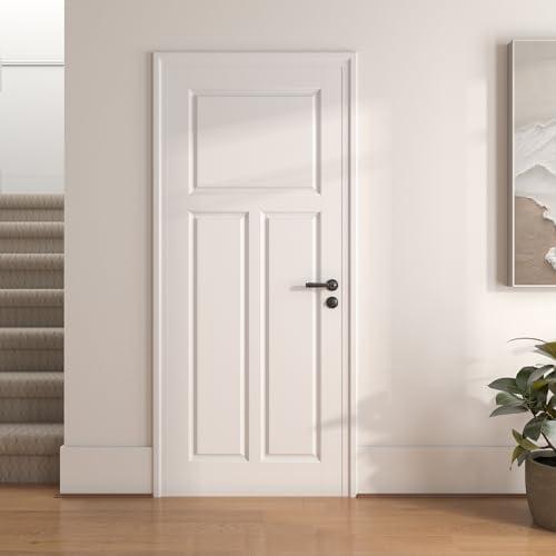 OHTOMO 30"x 80" 3-Panel Interior Door,T Type Solid Core with MDF Door Slab, White Primed, Without Frame and Hardware Kit, for Pantry Closet Laundry Room Bedroom