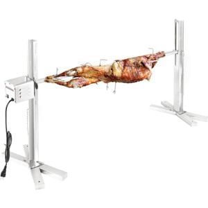 QPMR Rotisserie Grill Kit, 52" Outdoor Electric Stainless Steel Tripod Rotisserie Stand, 90LBS Pig Spit Rotisserie Grill, Height Adjustable BBQ Rotisserie Kit, Pig Rotisserie Hog Lamb Campfire