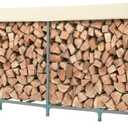 BPS 8 FT Firewood Rack Cover, 600D Waterproof Oxford Outdoor Log Rack Cover with Zipper and Air Vent for Outdoor Wood Rack