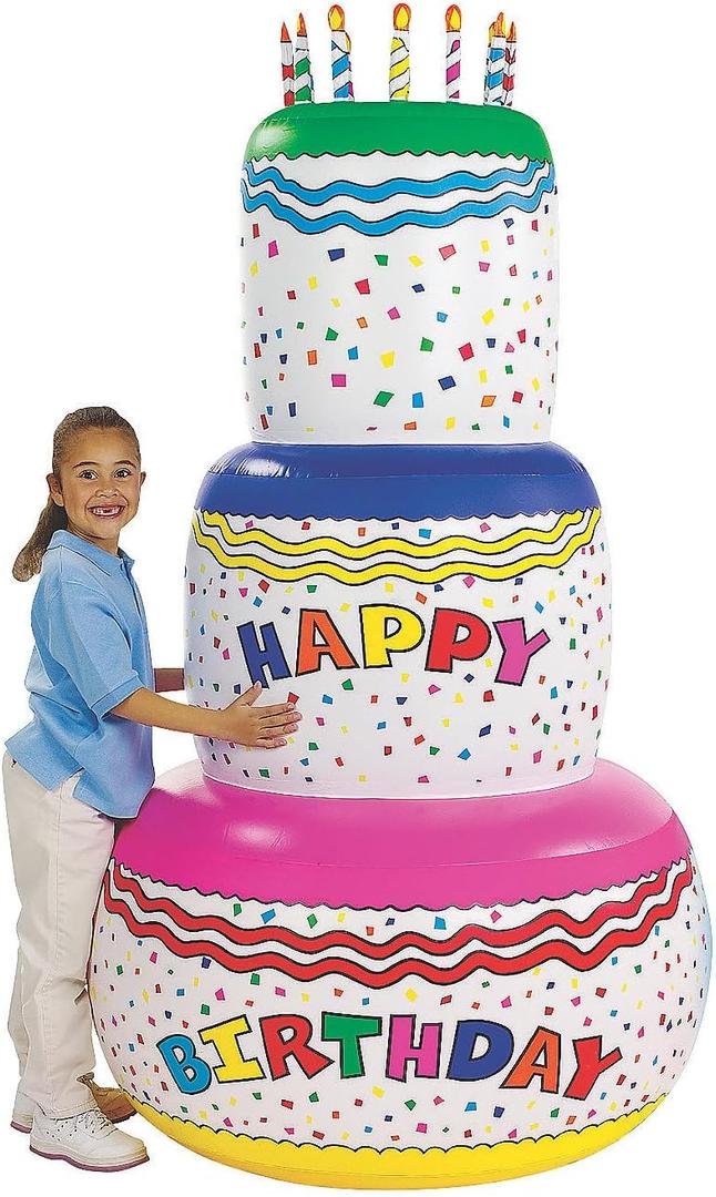 Fun Express Giant Inflatable Birthday Cake Party Decoration (6 feet Tall) Blow Up Birthday Decor for Indoor or Outside Fun Express Giant Inflatable Birthday Cake Party Decoration (6 feet Tall) Blow Up Birthday Decor for Indoor or Outside