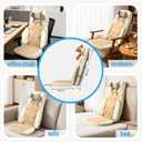 Shiatsu Massage Cushion with Heat for Neck and Back - 4D Kneading, Vibration and Dual-Neck Design, Adjustable Intensity and Height, Help with Muscle Stiffness, for Office Chair, Home, Beige