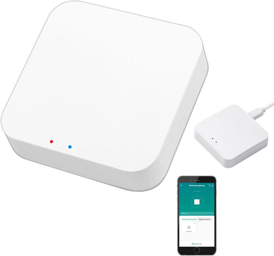 Smart Multi-Mode Gateway: ZigBee 3.0 & Bluetooth & Mesh Hub, App Remote Control, Intelligent Bridge Wireless Smart Home Gateway Voice Control via Alexa/Google Home (ONLY Surport Tuya Smart Devices)