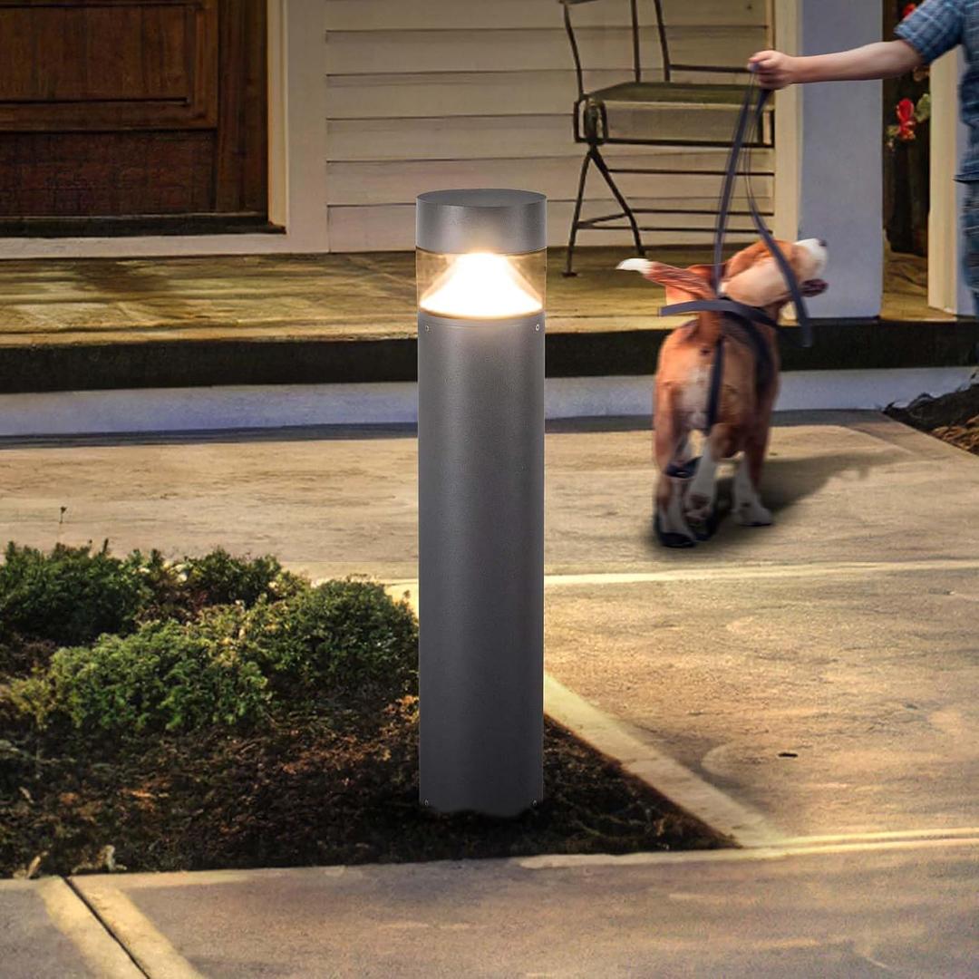 Outdoor Pathway Light, 32 in IP65 Waterproof Driveway Lights, 3000K led Landscape Lighting Outside，620LM Path Lights, 120V Hard Large Bollard Lamp for Garden Yard Patio Lawn Walkway Decor