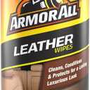 Armor All Interior Cleaner Car Leather Wipes by , For Cleaning Cars, Trucks and Motorcycles, 20 Count (Pack of 1)
