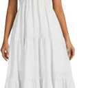 OYOANGLE Women's Summer Beach Halter Sundress Formal Wedding Guest Dress Backless Flowy Vacation Boho Maxi Dresses, Size: X-Small (White)