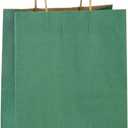 BagDream Gift Bags 8x4.25x10.5 Inches 100Pcs Kraft Paper Bags with Handles Bulk Medium, Green Stripe, 100% Recycled, Retail Merchandise Grocery Paper Sacks