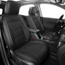 RISINGSTAR Terrain Seat Covers, fit for 2018-2024 GMC Terrain SUV with Rear Split Seats, Water Proof Faux Leather(Full Set, Black)