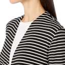 Amazon Essentials Women's Long-Sleeve Open-Front Long Cardigan (Black White Horizontal Stripe)