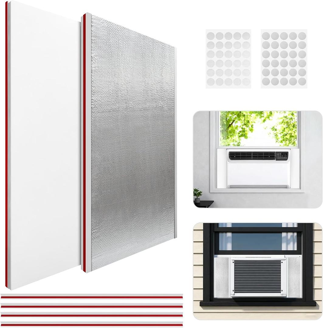 YIYAO Window AC Insulation Kit - Foam Seal Panels for Air Conditioner, Blocks Cold & Heat Leaks, All Season Weather Stripping (Summer/Winter)