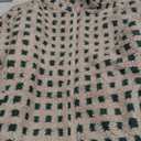 Lianlive Women Winter Sherpa Fleece Jacket Long Sleeve Zip Up Checkered Fuzzy Cropped Coats Warm Outwear with Pockets (Medium, Green)