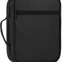 Bible Cover, Bible Carrying Book Case for Women,Protective Church Organizer Holder Bag with Handle Pockets,Christian Gift for Girls Boy and Men Black