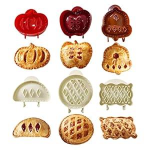 6 Pack Hand Pie Molds for Baking  Dough Presser Mini Pocket Pie Molds  Fall Thanksgiving Halloween Apple Pumpkin Hand Pie One Press Mold Maker