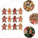 Toyvian 12pcs Christmas Flatback Embellishments Gingerbread Man Christmas Charms for Jewelry Making DIY Crafts Scrapbooking Hair Clips