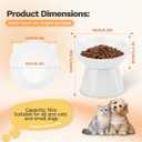 Raised Cat Bowls, 6.3" Extra Wide Shallow Elevated Cat Bowl Detachable, 15° Tilted Whisker Friendly Cat Feeding Bowl, 16oz Capacity, Anti-Vomiting, Neck Protection, Food&Water for Cats Puppies, White