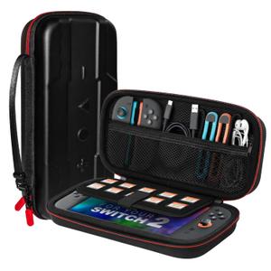 LM BODYCARE Carrying Case for Nintendo Switch 2 (2025), Large Capacity Portable Hard Shell Pouch Carrying Travel Game Bag for Switch 2, with 10 Game Card Slots & Pockets for Console & Accessories
