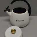 Le Creuset Enamel on Steel Cloche Kettle, 2.2 qt., White with Gold Accents