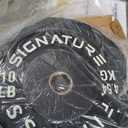 Fitvids 2" Olympic Bumper Plate Weight Plates with Steel Hub, 10LB, Pair, Black, Updated