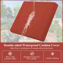 HEBE Outdoor Chair Cushions Set 24 x 24 Inch Waterproof Deep Seat Patio Cushion for Patio Furniture with Fade Resistant, Removable Cover & Handle for Sofa Couch, Wine Red