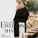 PULI Women's Pashmina Shawl Wraps for Evening Dress Large Scarf Blanket Long Wedding Bridal Winter Warm Shoulder Wrap (Black), One Size