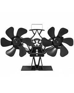 HIDALIFE Wood Stove Fan for Heater, 12 Blades Heat Powered Dual Motor Fan with Heater Top Tray Compatible for Propane Heater, Accessories for Gas Wood Burner Stove Tent Camping
