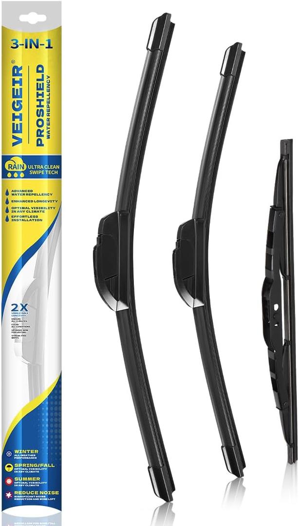 3 Pack Windshield Wiper Blades Compatible with Chevrolet Blazer 2019-2021, Front and Rear, 24" 18" 12"