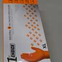 1st Choice 6 Mil Orange and Green Gloves, Disposable, Latex Free Raised Diamond Grip Mechanic Glove for Men and Women