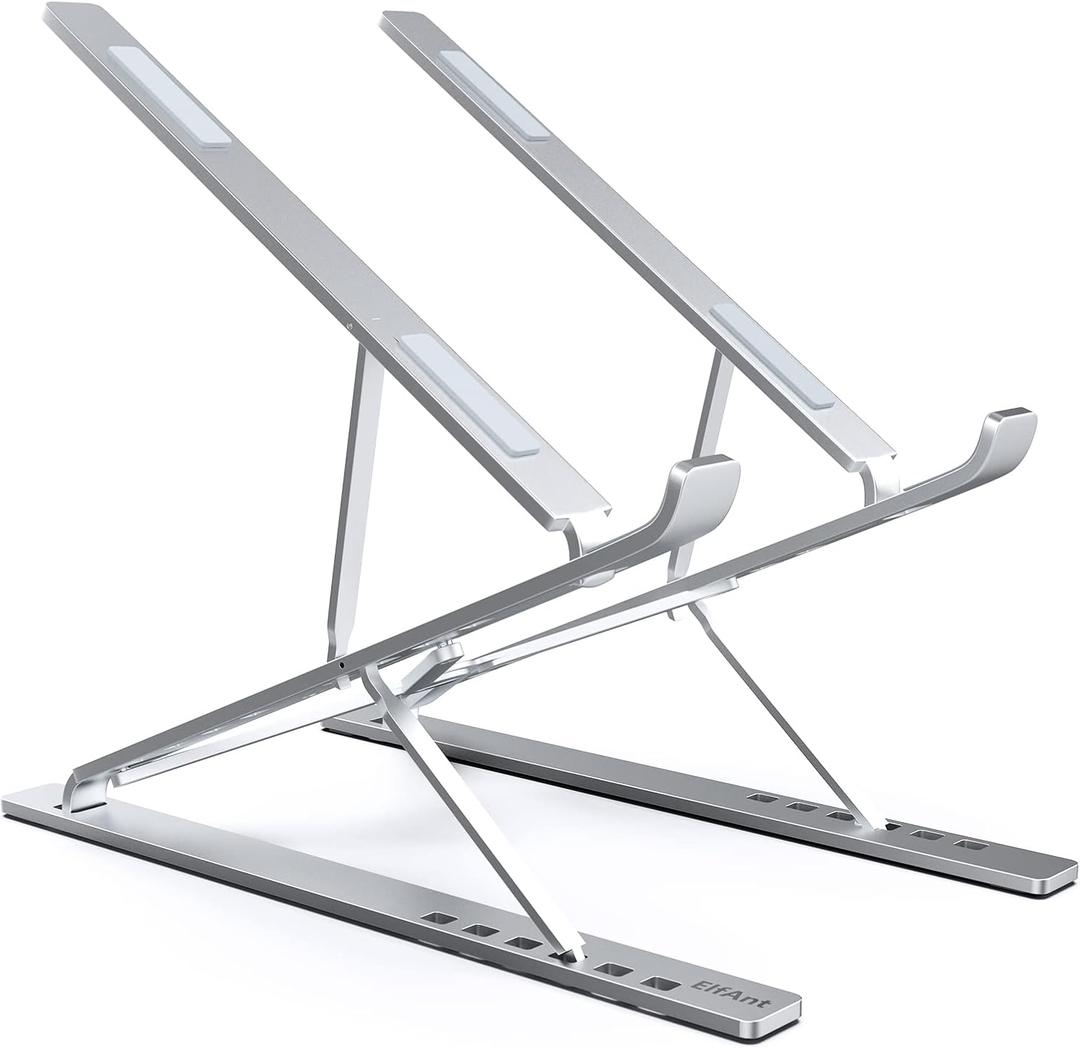 Laptop Stand Adjustable Portable Aluminum for 10" - 17" Laptop Tablet (Silver)