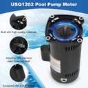 USQ1202 Pool Pump Motor, 2HP Square Flange Motor, 3450 RPM, 48Y Frame, Fit for A.O. Smith/Century Pool and Spa Pump Motor