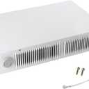 Kickspace heater,compact design,white fan-forced wall heater with built-in thermostat,covers 150 square feet, factory wired 204/208VAC