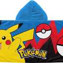 Northwest Pokemon Pikachu Bounce and Bolt Hooded Small Kids Beach Towel (1-4 Years Old) Super Soft, Absorbent, 21" x 51"