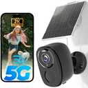5G/2.4G Solar Security Cameras Wireless Outdoor, 2K Battery Camera w/Solar Panel,Siren Alarm,Color Night Vision, 2Way Talk,Waterproof, Works/Alexa,No Monthly Fee,Wifi Camera for Outdoor Surveillance