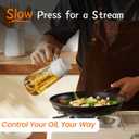 TrendPlain 16oz/470ml Glass Olive Oil Sprayer for Cooking  2 in 1 Olive Oil Dispenser Bottle for Kitchen Gadgets and Air Fryer Accessories, Salad, BBQ - Black & White