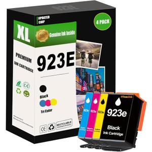 923XL 923E 923 Ink Cartridges Replacement for OfficeJet Pro 8135 8130 8139 8138 8122 8120 8124 8125 8130 8132 8134 PrinterBCMY 4-Pack with Chip