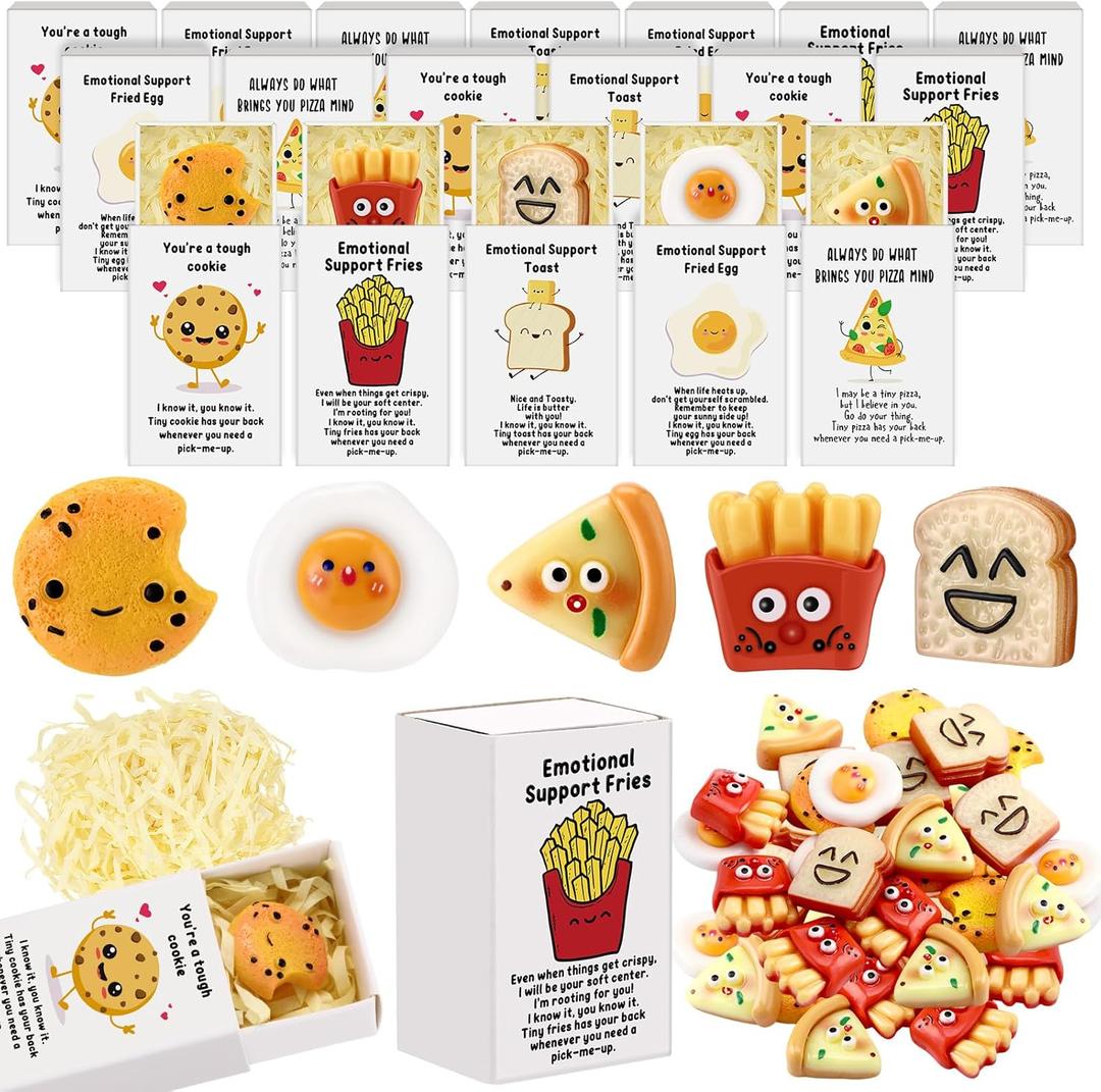 Bulk Employee Appreciation Gift for Social Worker Coworker Office Thank You Small Funny Desk Pets Cute Resin Ornament Party Favor Positive Volunteer Emotional Card Box(25 Set, Toast)
