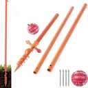 Tetherball Pole Set with Ball and Rope, 99in Tetherball Set with Ground Base, Metal Tetherball Equipment for Backyard, Lawn, Sand and Outdoor Spaces, Orange, One Size