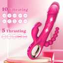 Thrusting Rabbit Vibrator for Blended Full-Body Pleasure, with G Spot & Clitoral Stimulation for Pinpoint Ecstasy, and an Ergonomic Handle for Effortless Control