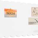 Lightomorrow Scalloped Bulletin Board, 36 x 24 Inches Felt Pin Board - Decorative Cork Alternative for Wall, 3' x 2' Foldable Picture Self-Adhesive Vision Prayer Board with 20 Pushpins - White