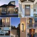 Camuucci Dusk to Dawn Outdoor Light with Crystal Bubble Glass,15.7 Inches LED Porch Lights Outdoor Waterproof Modern Outside Sconce Wall Mount for Doorway Hallway (Black, 23.6 Inch)