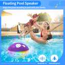 Floating Pool Speakers with Colorful Lights, Bluetooth Wireless Pool Speaker Floatable IP68 Waterproof, Built-in Mic & Crystal Clear Sound Bluetooth Hot Tub Speaker for Pool Party Outdoors