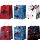 Epakh 12 Pcs Spider Party Favors Bags with Handles Spider Birthday Party Decorations Double Sided Goodie Candy Bags (Class Spider)