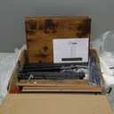 Furologee 5 Tier Bookshelf with Drawer, Tall Narrow Bookcase with Shelves, Wood and Metal Bookshelves Storage Organizer, Industrial Display Standing Shelf Unit for Bedroom, Living Room, Rustic Brown