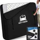 Mattress Bags for Moving, BETU Mattress Protector Waterproof Mattress Cover Storage Bags with 8 Heavy-Duty Handles and Zipper for Bed Extra Thick Large Reusable,82"x57"x15",Black