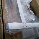 Rolling Standing Desk with Tilt Desktop, 35" 2-Tier Shelf White