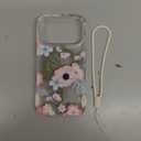 LONLI Hue - for iPhone 17 Pro Magnetic Case - [Compatible with Magsafe] - [Gold Ring] - Clear Cute Shockproof Protective Phone Cover for Girls and Women - Frosted Floral (*Sakura)