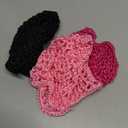 Suncalla 3 Pieces Hair Wrap Net for Sleeping Mesh Crochet Hair Net for Women Rayon Knit Snood Cap Cover Sleep Hat (Black, Pink, Rose Red)