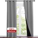NICETOWN Full Shade Curtain Panels, Pair of Energy Smart & Noise Blocking Out Blackout Drapes for Dining Room Window, Thermal Insulated Guest Room Lined Window Dressing(Silver Grey, 37 x 84 inch)