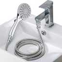 Sink Hose Attachment for Faucet High Pressure, Metal Detachable Tub Faucet Sprayer Attachment for Bathroom Rinsing, Hair Washing, Pet Grooming, RV Showering and Garden Cleaning (Silver)
