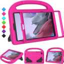 Kids Case for Samsung Galaxy Tab A7 Lite 8.7" Tablet, Built-in Screen Protector, Shockproof Handle Stand Protective Case for Samsung Galaxy Tab A7 8.7 inch 2021(SM-T220 / T225 / T227), Pink
